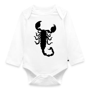 logo scorpion - Body Bébé bio manches longues - blanc - Devant