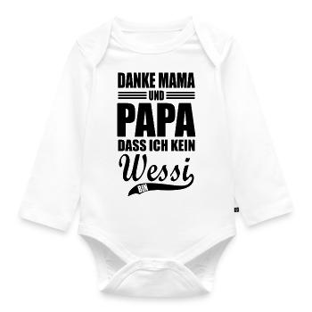 Mama papa wessi Geschenk DDR Ossi Ostdeutschland - Baby Bio-Langarm-Body - Weiß - Vorne
