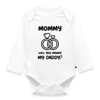 Maman, tu veux épouser mon papa - Body Bébé bio manches longues - blanc - Devant
