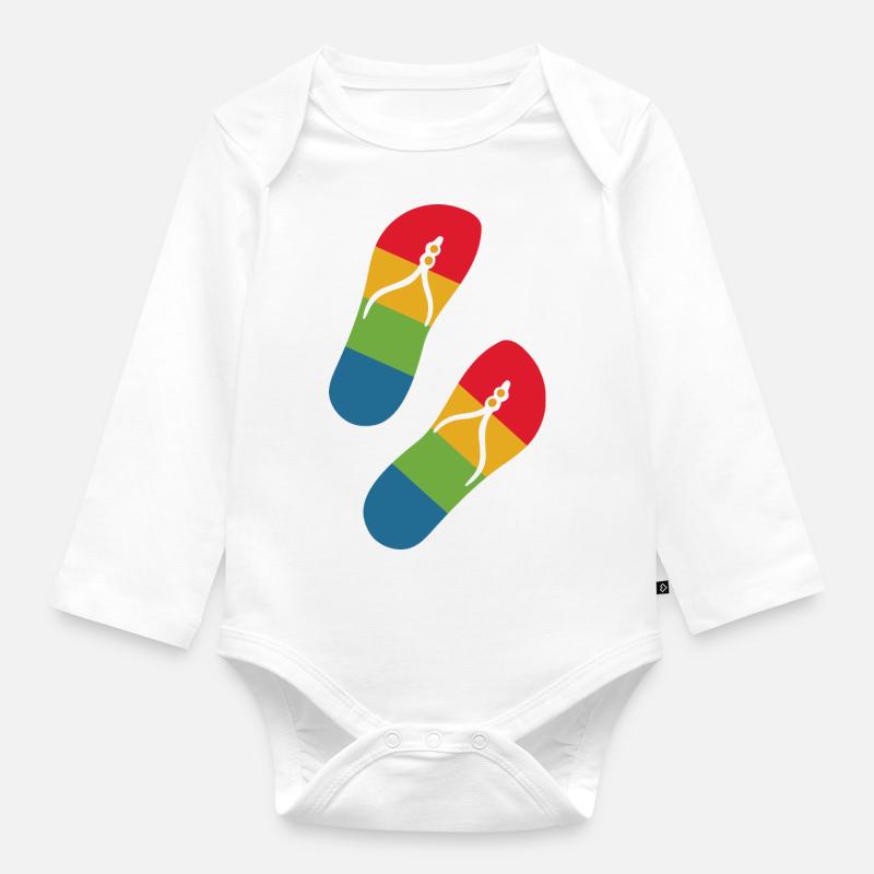 rainbow slippers - Baby Bio-Langarm-Body - Weiß