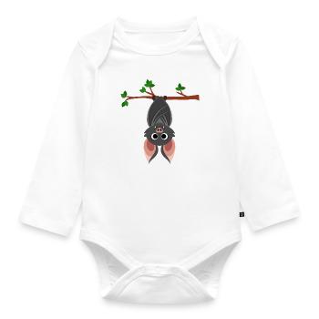 Bat Branch Tree Bloodsucker Vampire Hang Out - Organic Longsleeve Baby Bodysuit - white - Front