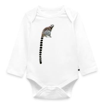 Afrique singe lémur cadeau enfants - Body Bébé bio manches longues - blanc - Devant