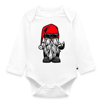 Santa Claus Ho Ho Ho - Organic Longsleeve Baby Bodysuit - white - Front