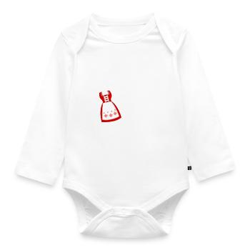 Wiesn Tracht bayrisch Mei Dirndl - Baby Bio-Langarm-Body - Weiß - Vorne