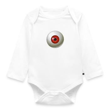 Je te vois | Œil rouge - Body Bébé bio manches longues - blanc - Devant