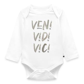 veni vedi vici latein Erfolg erfolgreich Caesar - Baby Bio-Langarm-Body - Weiß - Vorne