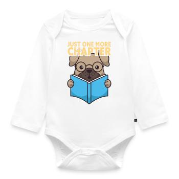 Just One More Chapter Book Lover - Baby Bio-Langarm-Body - Weiß - Vorne