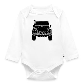Landy Silhouette black - Baby Bio-Langarm-Body - Weiß - Vorne