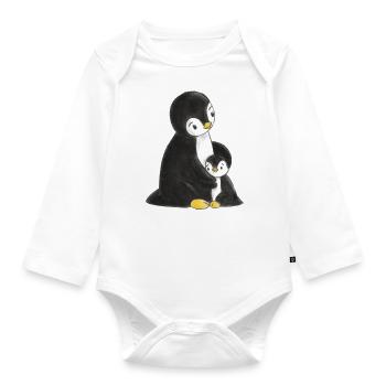 Câlins de pingouins - Body Bébé bio manches longues - blanc - Devant