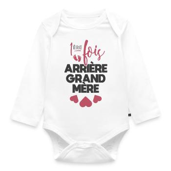 Première fois arrière grand mère - Body Bébé bio manches longues - blanc - Devant