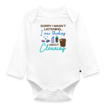 Cleaning Hobby Maid Housekeeper Housekeeping - Organic Longsleeve Baby Bodysuit - white - Front
