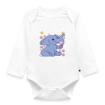Lustige Sprüche Witzige Sprüche - Baby Bio-Langarm-Body - Weiß - Vorne
