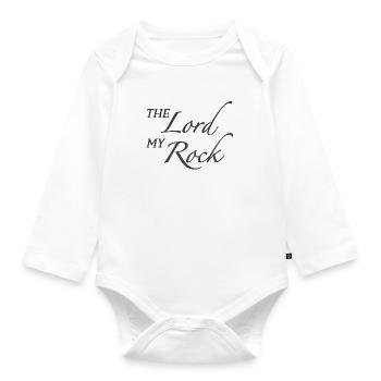 Christliches Design Der Herr mein Fels - Baby Bio-Langarm-Body - Weiß - Vorne