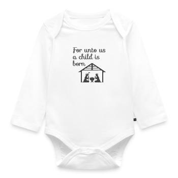 Crèche de Noël chrétienne - Body Bébé bio manches longues - blanc - Devant