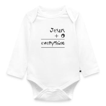 Le design chrétien Jésus et zéro est tout - Body Bébé bio manches longues - blanc - Devant