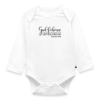 Christian Design Gott-Treue Ich kann nicht, aber Gott kann - Baby Bio-Langarm-Body - Weiß - Vorne