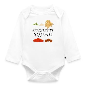 Spaghetti Squad Noodles Pasta Fan Funny Quote - Organic Longsleeve Baby Bodysuit - white - Front