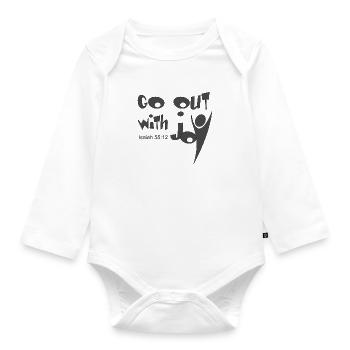 Christian Design Go Out with Joy Isaiah 55 verset - Body Bébé bio manches longues - blanc - Devant