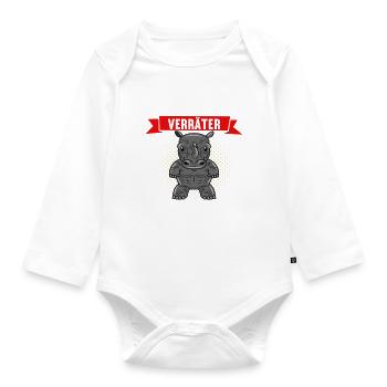 Abschiedsgeschenk Jobwechsel Kollege - Baby Bio-Langarm-Body - Weiß - Vorne