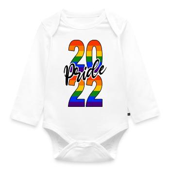 Gay Pride 2022 LGBTIQ Queer Demonstration - Baby Bio-Langarm-Body - Weiß - Vorne