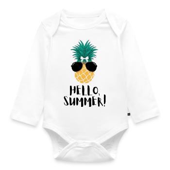 Hallo Sommerananas - Baby Bio-Langarm-Body - Weiß - Vorne