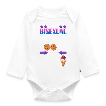 Bisexuels LGBTQ - Body Bébé bio manches longues - blanc - Devant
