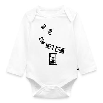 Hourglass icon - Organic Longsleeve Baby Bodysuit - white - Front