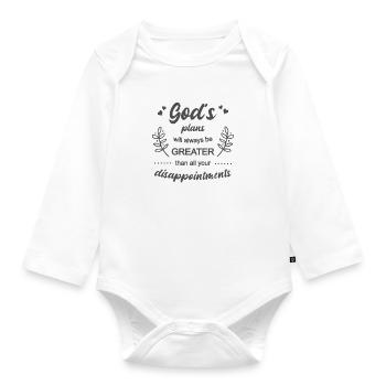 Les plans de Dieu sont plus grands que nos plans chrétiens - Body Bébé bio manches longues - blanc - Devant