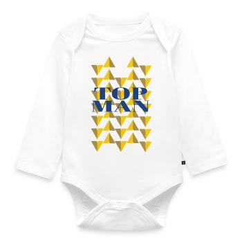 Top-Mann Leeds - Baby Bio-Langarm-Body - Weiß - Vorne