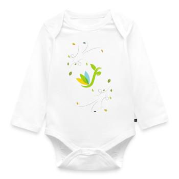 Rain of flowers - Organic Longsleeve Baby Bodysuit - white - Front