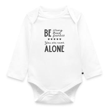 Christliches Design sei stark, mutig, furchtlos. Du - Baby Bio-Langarm-Body - Weiß - Vorne