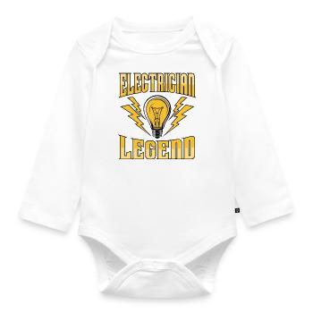Ironic Saying Electrician Craftsman Electro - Organic Longsleeve Baby Bodysuit - white - Front