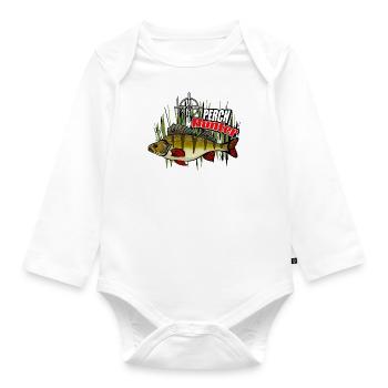 Perch fishing - Organic Longsleeve Baby Bodysuit - white - Front