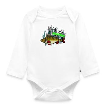 Perch fishing - Organic Longsleeve Baby Bodysuit - white - Front
