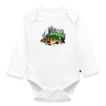 Perch hunter - Organic Longsleeve Baby Bodysuit - white - Front