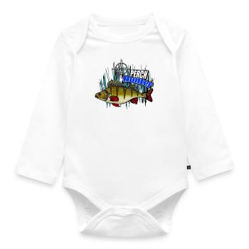 Perch hunter - Organic Longsleeve Baby Bodysuit - white - Front