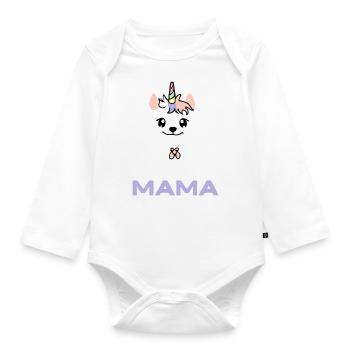 Westie Mama Unicorn Hund Geschenk Westie - Baby Bio-Langarm-Body - Weiß - Vorne