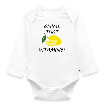 Gimme That Vitamins Lemons Citrus Fruits - Organic Longsleeve Baby Bodysuit - white - Front