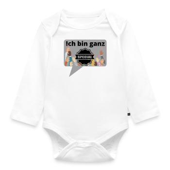 Babysprüche Babykleidung Kinderkleidung - Baby Bio-Langarm-Body - Weiß - Vorne