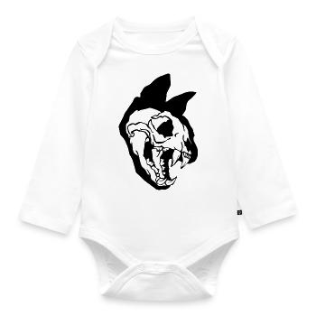 Cat Skull Halloween - Body Bébé bio manches longues - blanc - Devant