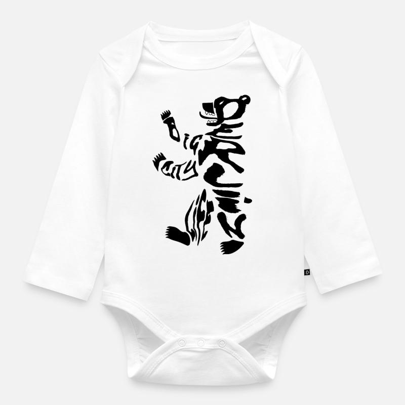 Berliner Bär 2 - Baby Bio-Langarm-Body - Weiß