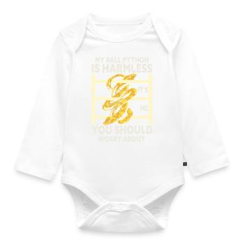 My Ball Python Is Harmless Funny Snake Lover - Baby Bio-Langarm-Body - Weiß - Vorne