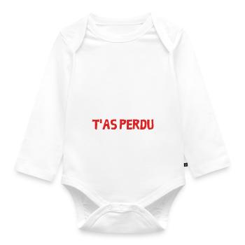 Le premier qui dort a perdu - Body Bébé bio manches longues - blanc - Devant