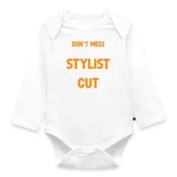 I Get Paid To Cut People Funny Barber Hairstylist - Organic Longsleeve Baby Bodysuit - white - Front