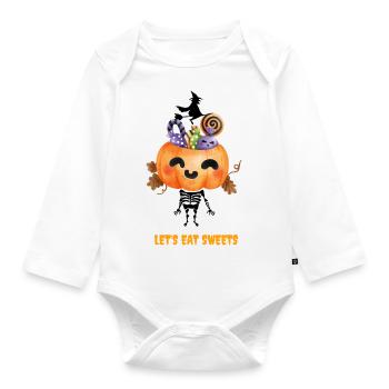let's eat sweets -halloween - Body Bébé bio manches longues - blanc - Devant