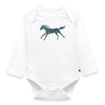 CUTE HORSE GALLOPING - Organic Longsleeve Baby Bodysuit - white - Front