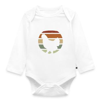 Huhn - Baby Bio-Langarm-Body - Weiß - Vorne