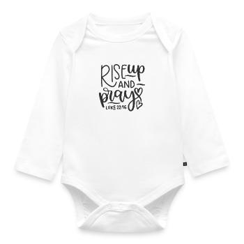 Dessein chrétien lève-toi et prie Luc 22 v 46 - Body Bébé bio manches longues - blanc - Devant