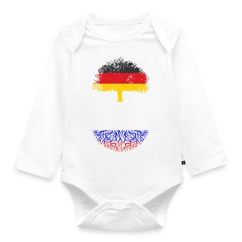 Deutsch mit Russischen Wurzeln Abstammung - Baby Bio-Langarm-Body - Weiß - Vorne