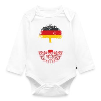 Deutsch mit Türkischen Wurzeln Abstammung - Baby Bio-Langarm-Body - Weiß - Vorne